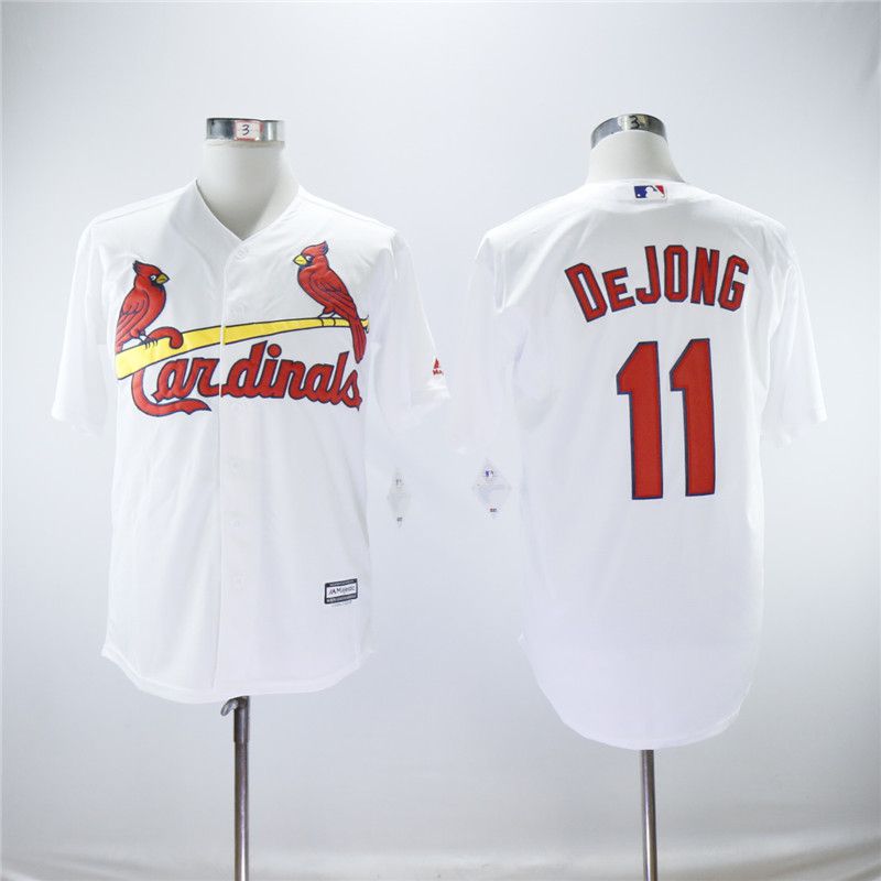 Men St.Louis Cardinals 11 Dejong White Game MLB Jerseys